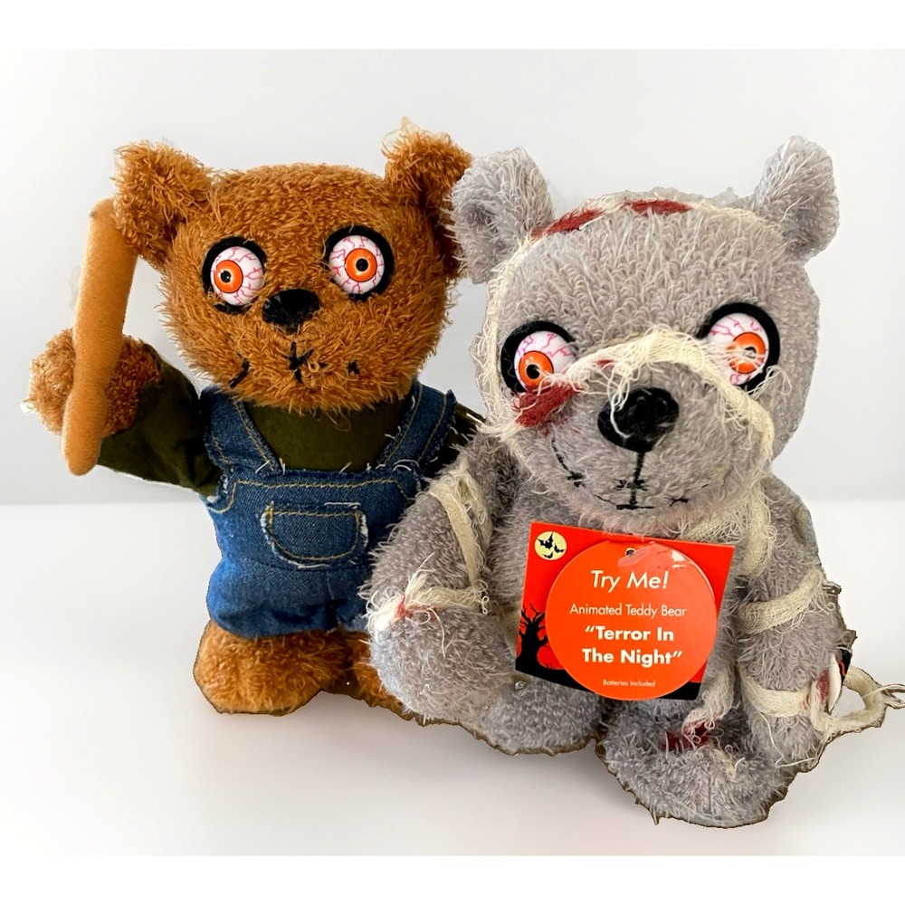 Dan Dee Dandee Plush Horror Scary Bear Animatronic HTF RARE Halloween Ghoul Set